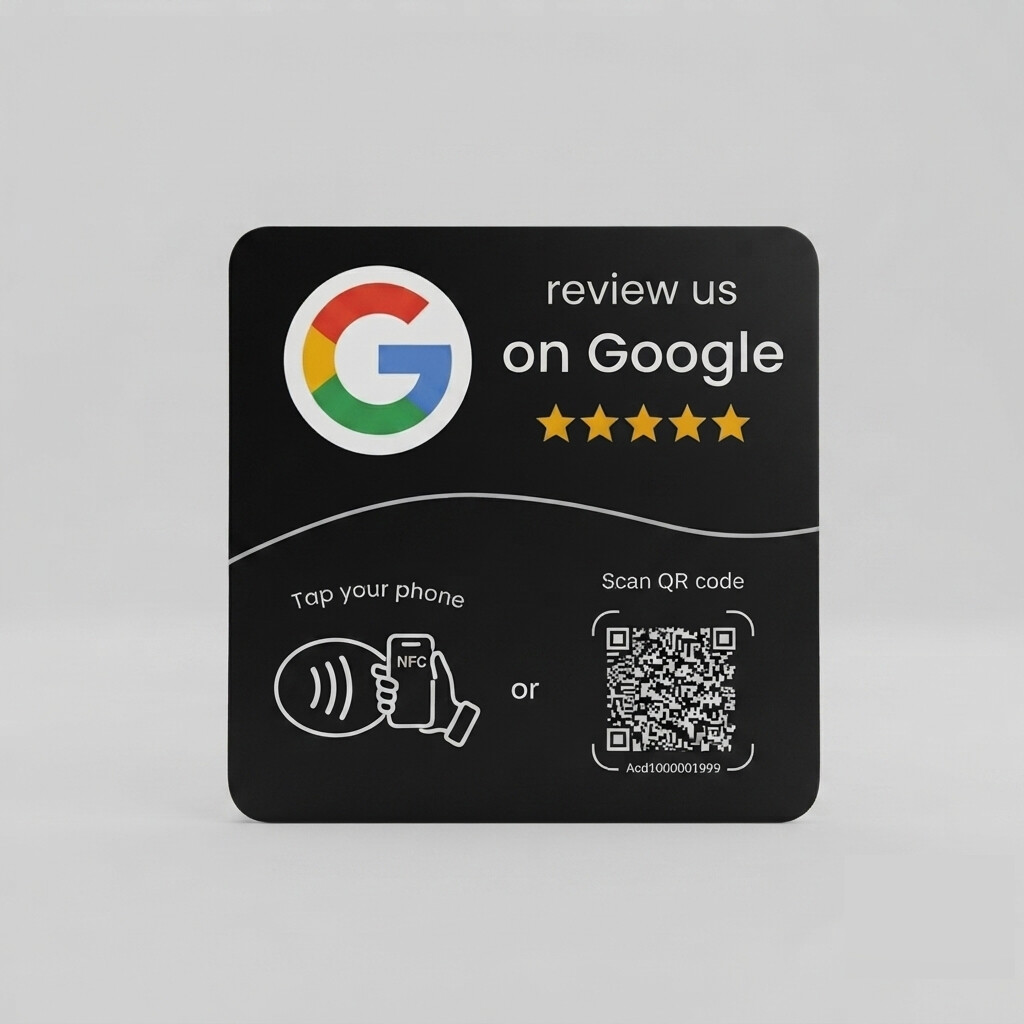 Google recenze kartička – černá, 10 × 10 cm